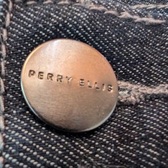 NWT PERRY ELLIS jeans Sz 32 x 32 SLIM FIT STRAIGHT LEG STRETCH LOW Dark Indigo - Picture 3 of 14
